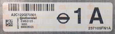 CONTINENTAL EMS3125 A2C1220270501 NISSAN 237105FN1A 1A 