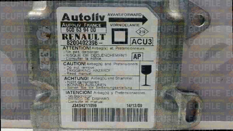 AUTOLIV ACU3 600639400 RENAULT MEGANE SCENIC I 8200402396 AP EEPROM 95080