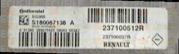 CONTINENTAL SID305 S180067138A RENAULT DACIA 237100037R 237100512R FLASH TC1766