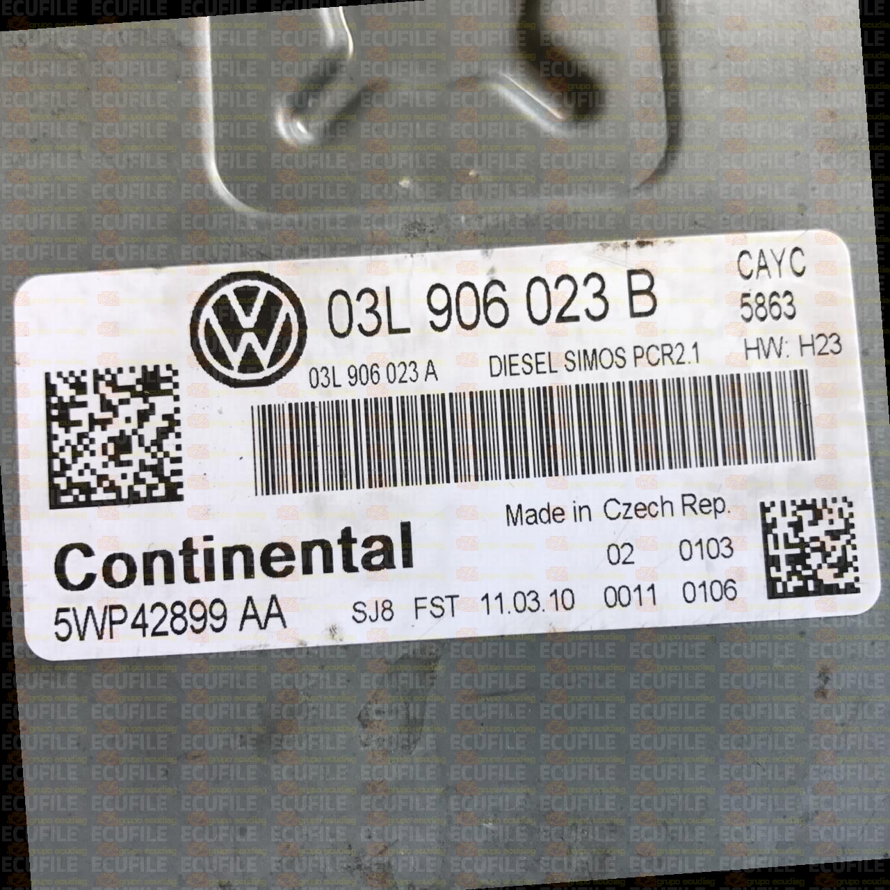 CONTINENTAL SIMOS PCR2.1 5WP42899AA VOLKSWAGEN GOLF VI 1.6 TDI 105HP 03L906023B 03L906023A SM2G0M0000000-9971