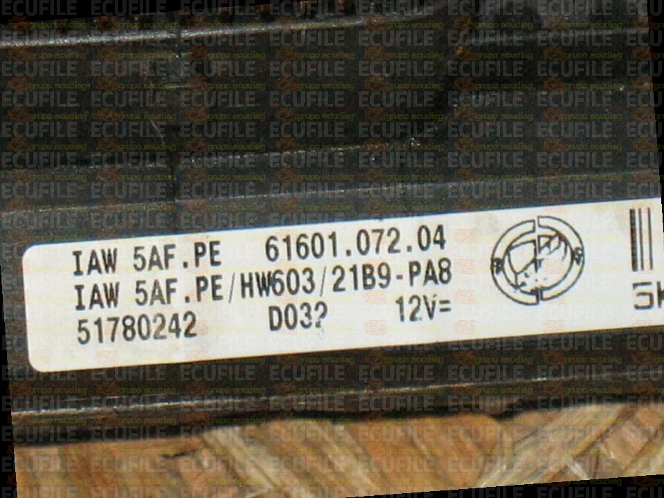 MAGNETI MARELLI IAW 5AF.PE 61601.072.04 FIAT 51780242 HW603 EEPROM 95160