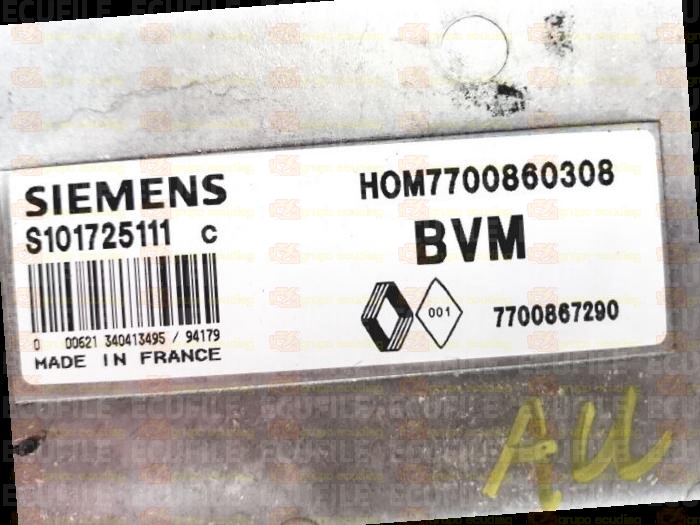 SIEMENS FENIX S101725111C RENAULT 7700867290 HOM7700860308 EEPROM MC68HC11