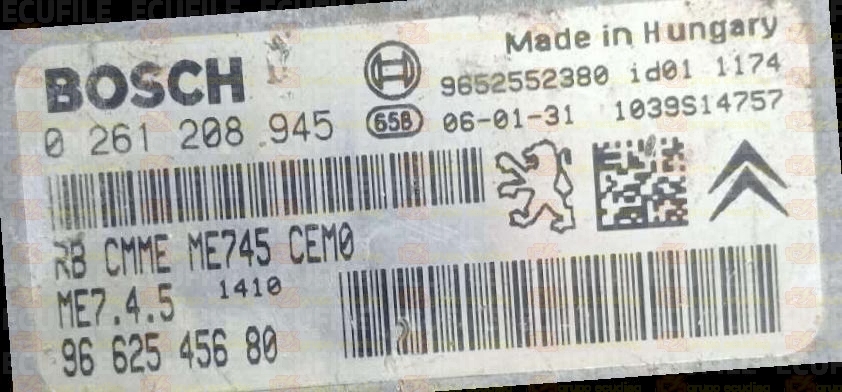 BOSCH ME7.4.5 0261208945 PSA 9662545680 EEPROM 95320
