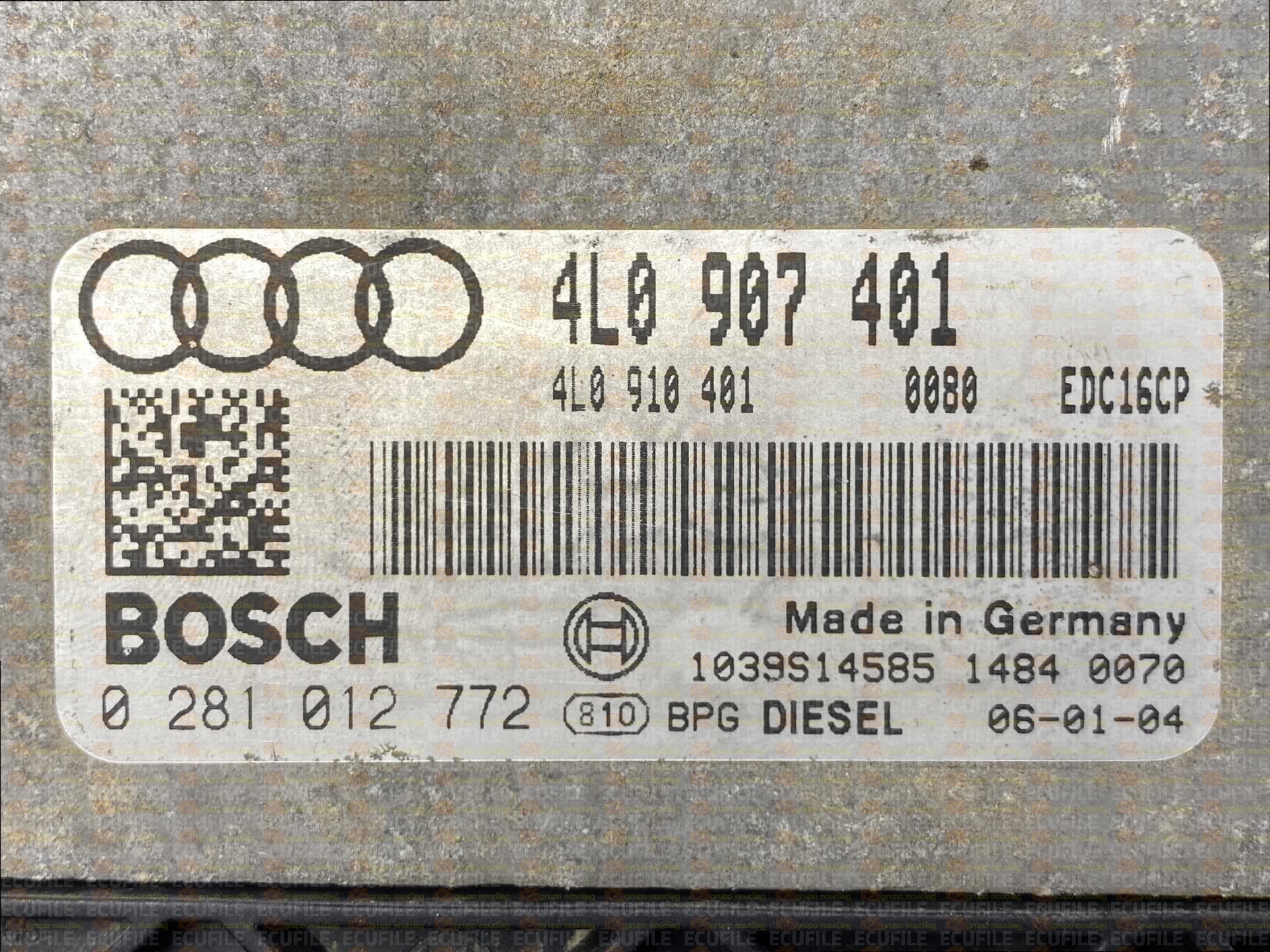 BOSCH EDC16CP34-4.8 0281012772 AUDI Q7 I 3.0 TDI V6 232HP 4L0907401 4L0910401K 1037383723 - 0030