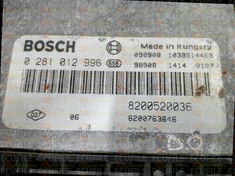 BOSCH EDC16CP33-6.1 0281012996 RENAULT ESPACE IV 2.0 DCI 150HP 8200520036 8200763646 1037387302-8200774673