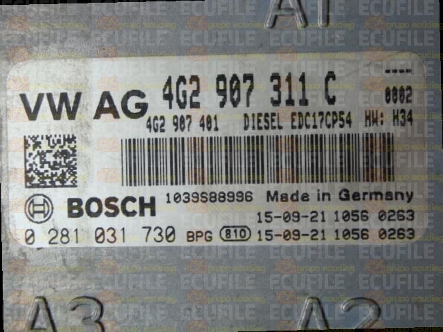 BOSCH EDC17CP54-2.2 0281031730 AUDI A6 3.0 TDI 211HP 4G2907401 4G2907311C 1037556883-0007