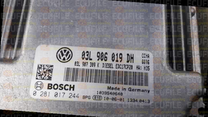 BOSCH EDC17CP20-2.7 0281017244 VOLKSWAGEN MULTIVAN T5 2.0 TDI 140HP 03L907309K 03L907309M 03L906019DH 1037518154-9133