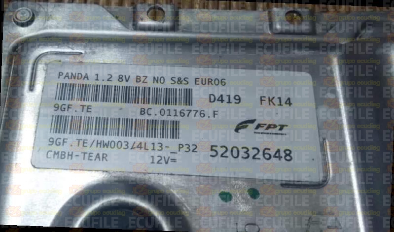MAGNETI MARELLI 9GF.TE BC.0116776.F FIAT PANDA 1.2 52032648 HW003 EEPROM 95640