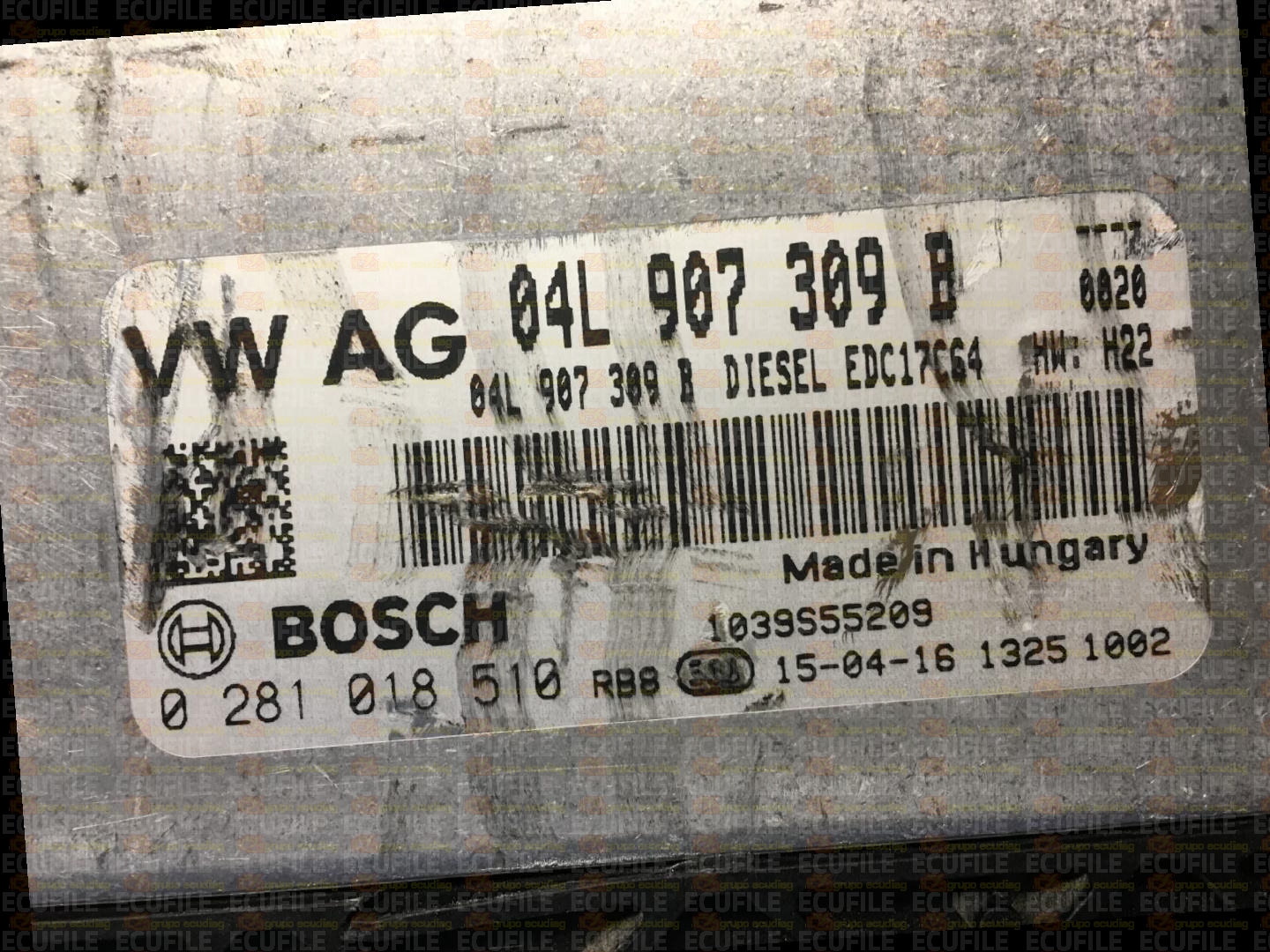 BOSCH EDC17C64-2.15 0281018510 SEAT LEON III 1.6 TDI 105HP 04L907309B 04L906021M 1037547737-7635