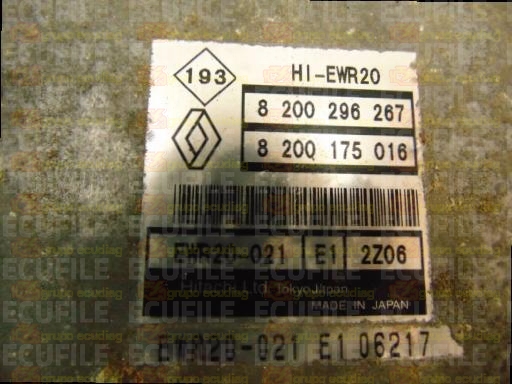 HITACHI HI-EWR20 EWR20-021 E1 2Z06 RENAULT GRAND ESPACE IV 3.5i V6 24V 240HP 8200175016 8200296267 EEPROM 93C66