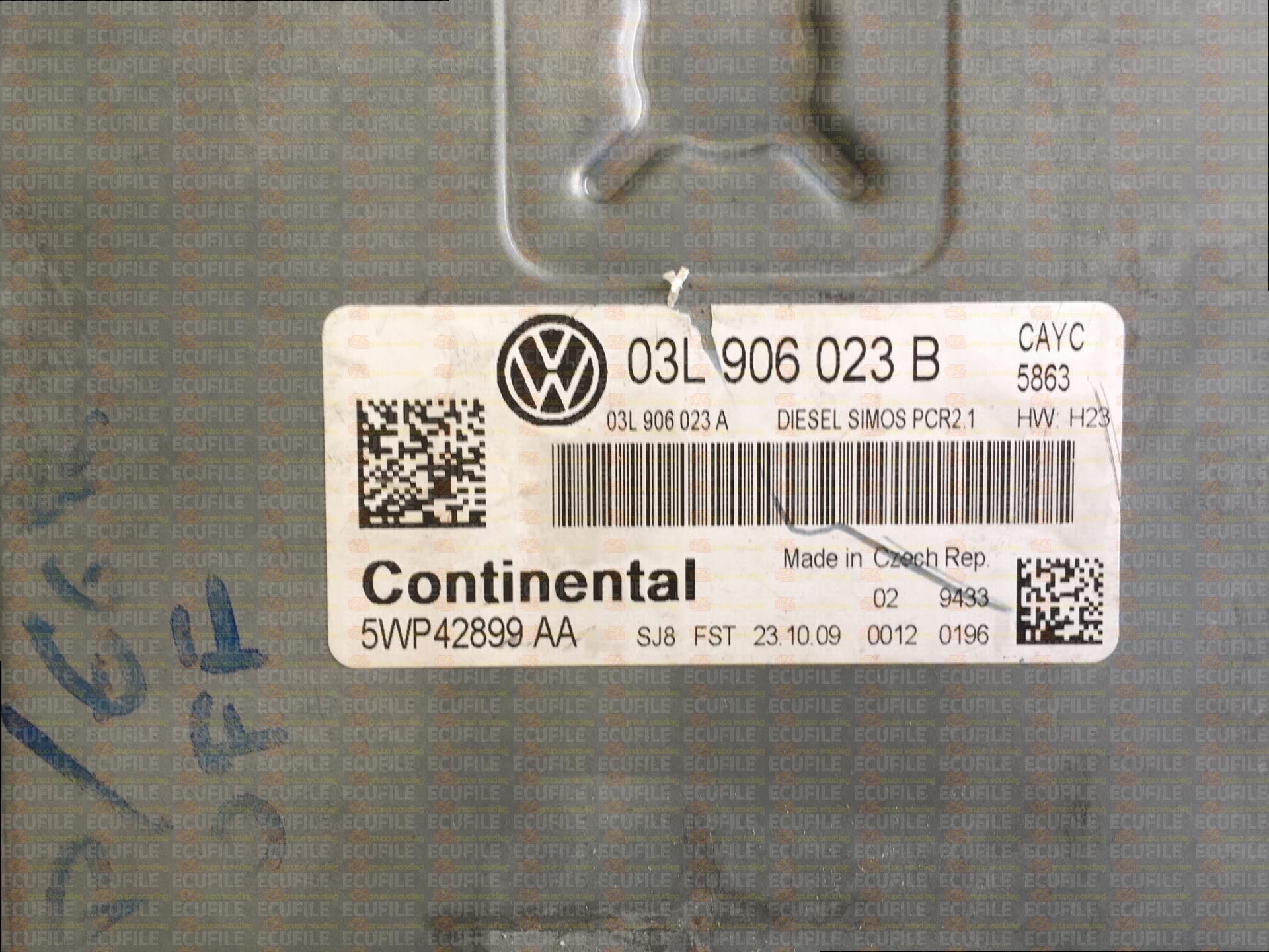 CONTINENTAL SIMOS PCR2.1 5WP42899AA VOLKSWAGEN GOLF VI 1.6 TDI 105HP 03L906023B 03L906023A 03L997557M SM2G0P2000000-9983