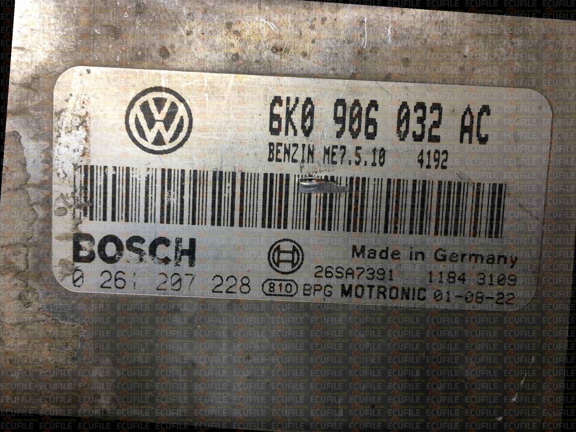 BOSCH ME7.5.10 0261207228 SEAT CORDOBA I IBIZA II 1.4i 60HP 6K0906032AC 1037360309-4192
