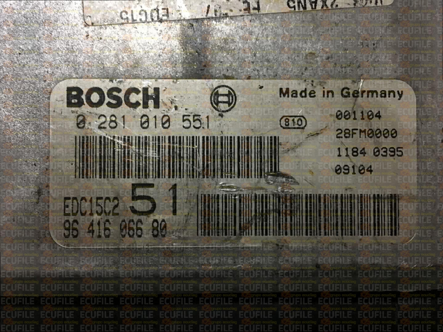 BOSCH EDC15C2 0281010551 PEUGEOT 306 2.0 HDI 90HP 9641606680 1037353323