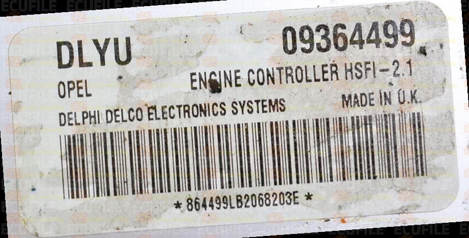 DELPHI DELCO HSFI-2.1 OPEL VAUXHALL ZAFIRA I A 1.6i 100HP 09364499 DLYU