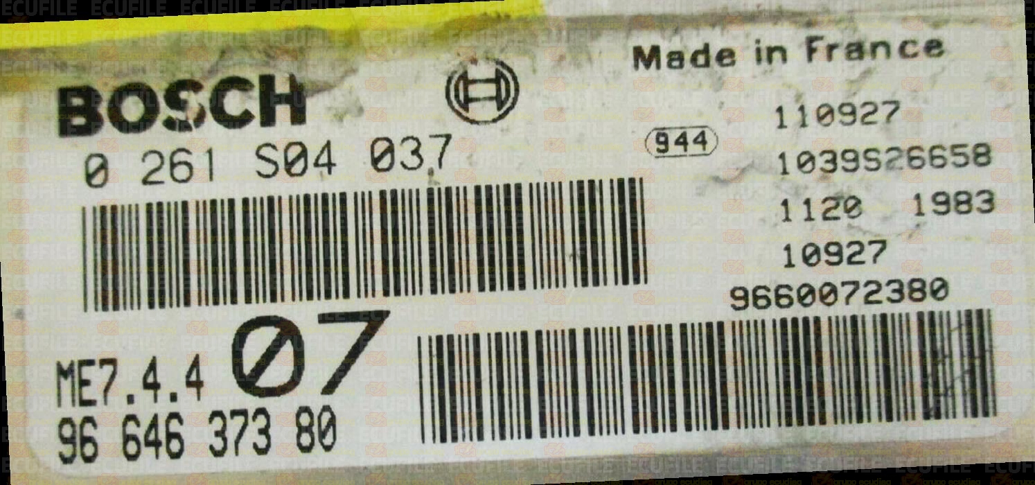 BOSCH ME7.4.4 0261S04037 PSA 9664637380 EEPROM 95160