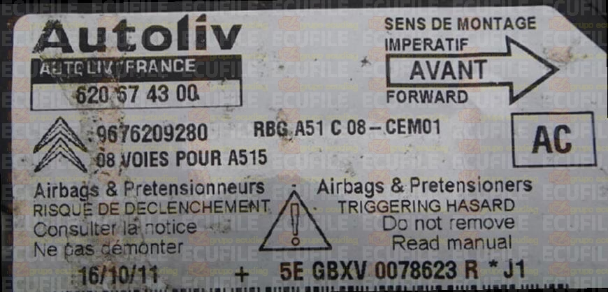 AUTOLIV 620674300 CITROEN C3 II DS3 I 9676209280 AC EEPROM 25320