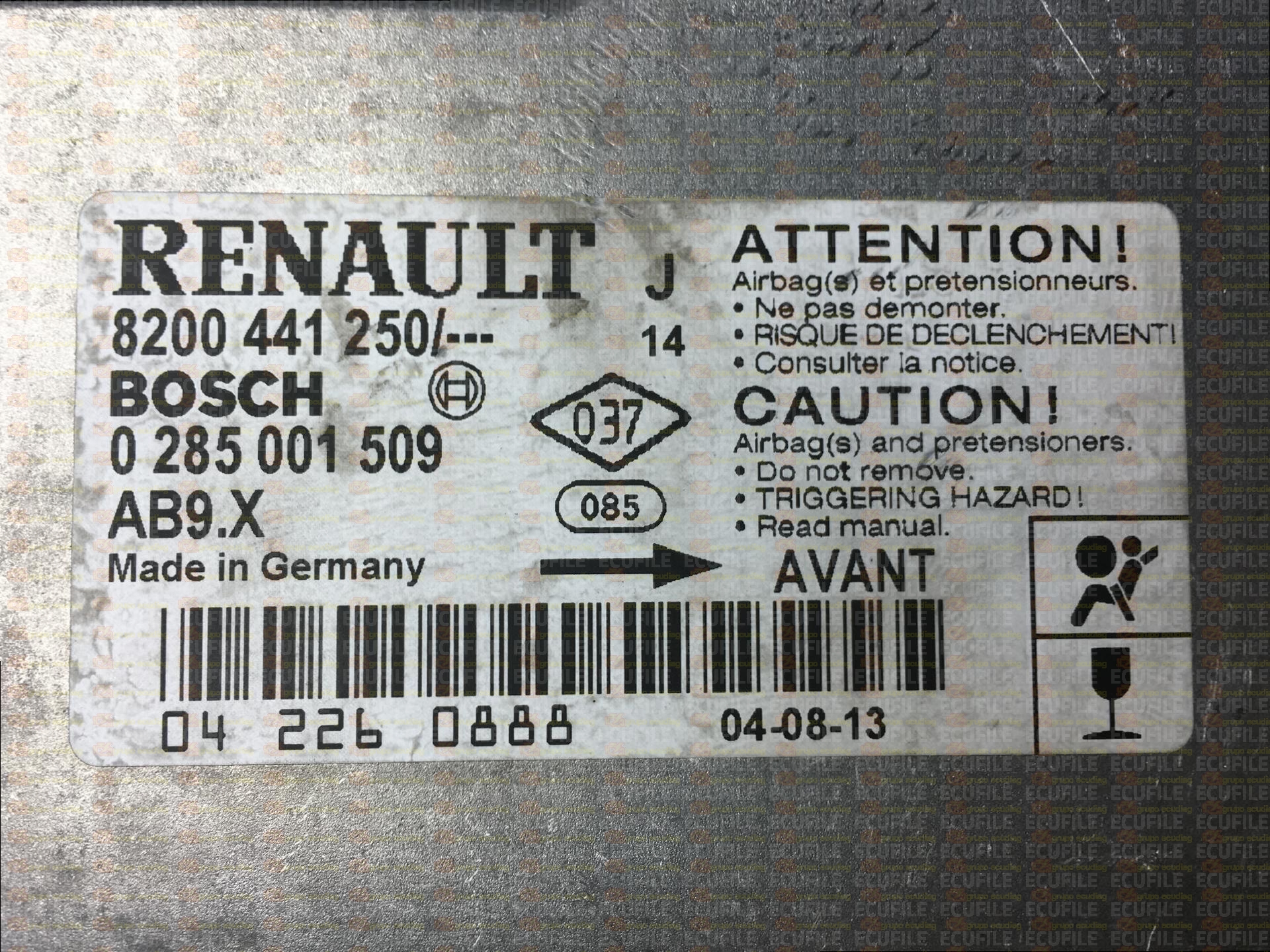 BOSCH AB9.X 0285001509 RENAULT MODUS I 8200441250