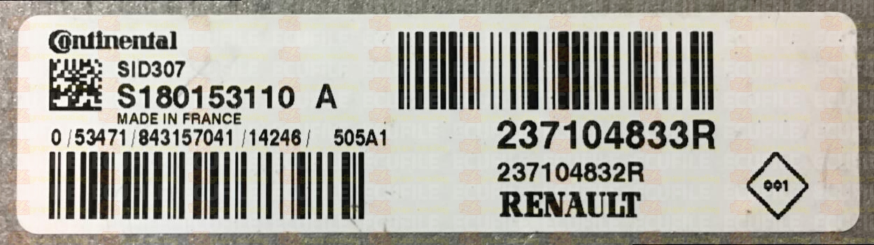 CONTINENTAL SID307 S180153110A RENAULT DACIA 237104833R 237104832R 