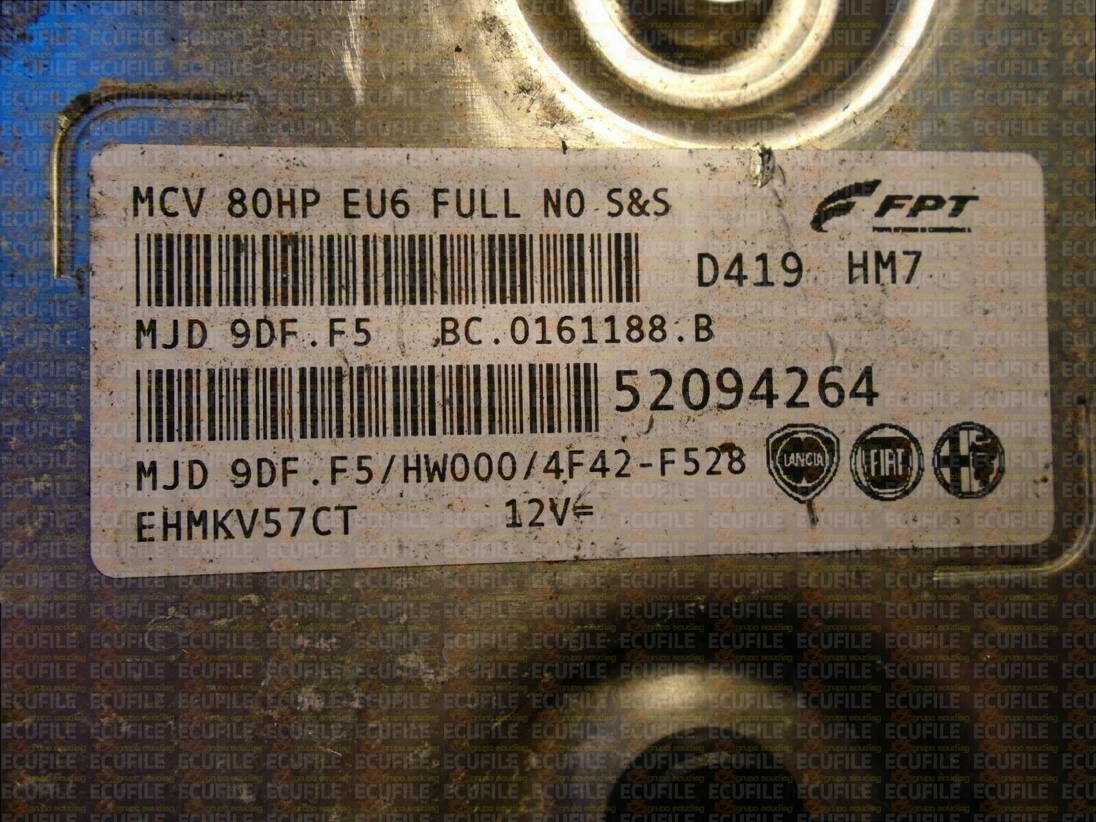 MAGNETI MARELLI MJD 9DF.F5 BC.0161188.B FIAT FIORINO III QUBO CITROEN NEMO I PEUGEOT BIPPER 1.3 JTD HDI 80HP 52094264 HW000 EEPROM 95128