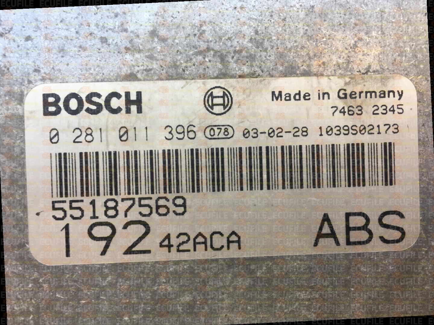 BOSCH EDC15C7-2.3 0281011396 FIAT STILO 1.9 JTD 115HP 55187569 1037367473