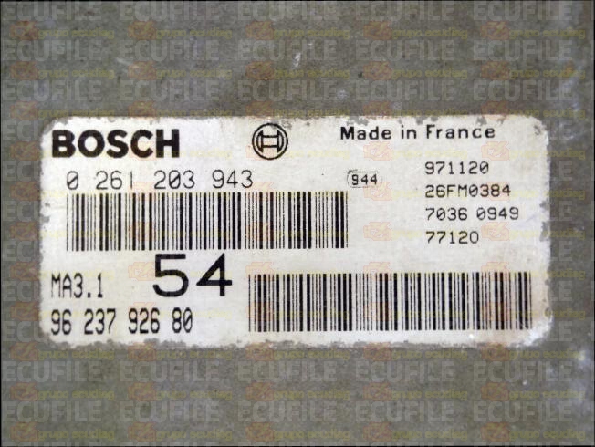 BOSCH MA3.1 0261203943 CITROEN SAXO PEUGEOT 106 1.1i 60HP 9623792680 96237926 19291J 1929QJ 1929AN 106663