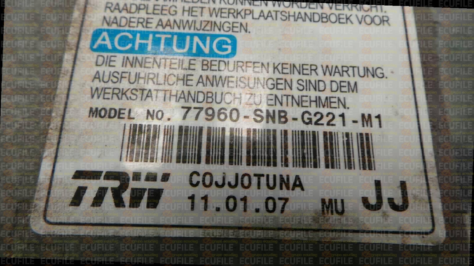 TRW HONDA CIVIC 77960-SNB-G221-M1