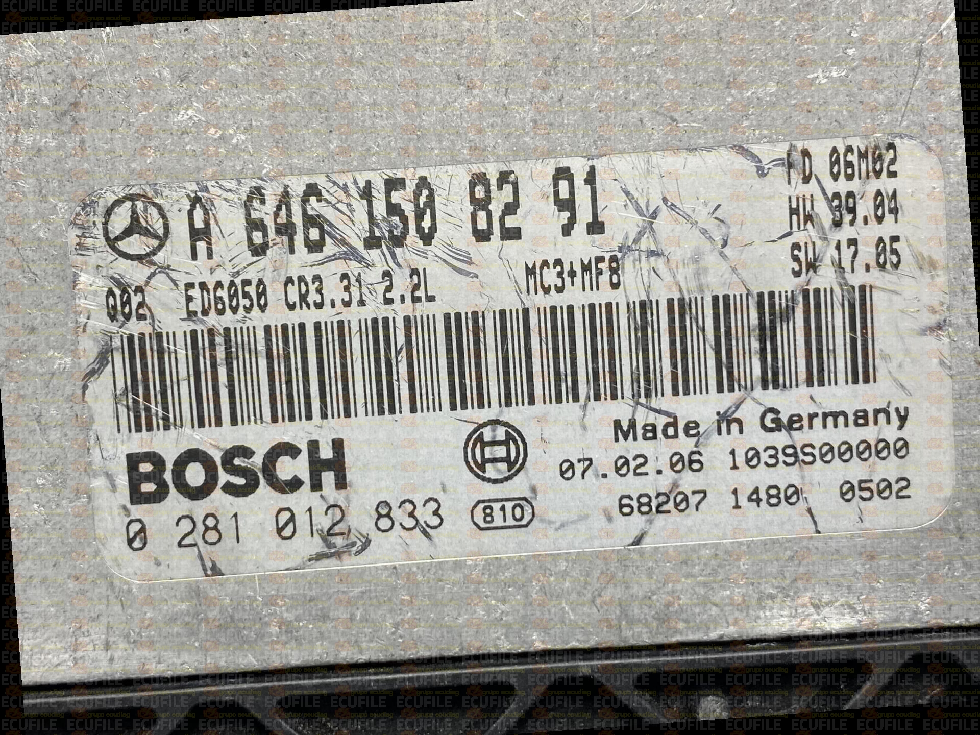 BOSCH EDC16C2-7.31 0281012833 MERCEDES W639 VITO II 115 VIANO I 2.2 CDI 150HP A6461508291 1037376859