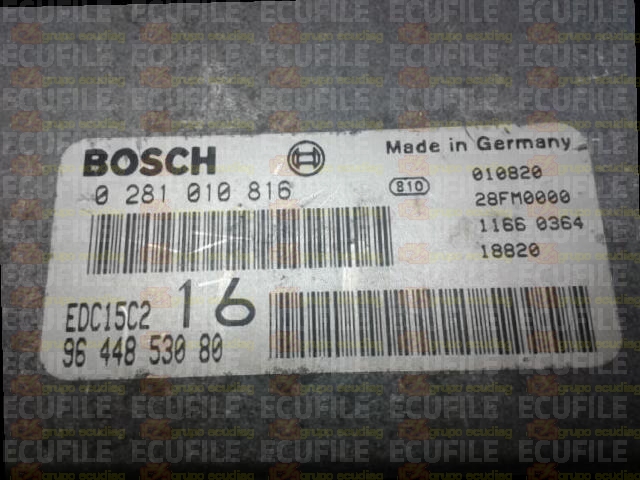 BOSCH EDC15C2-11.1 0281010816 CITROEN JUMPY PEUGEOT EXPERT FIAT SCUDO 2.0 HDI JTD 110HP 9644853080 1037353626