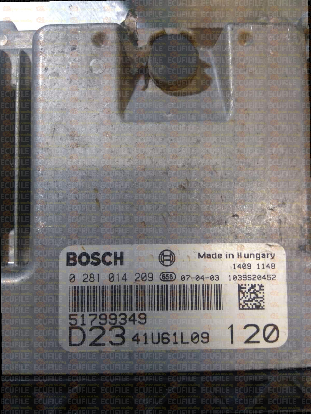 BOSCH EDC16C39-5.A7 0281014209 FIAT DUCATO CITROEN JUMPER PEUGEOT BOXER 2.3 JTD HDI 120HP 51799349 1037391913
