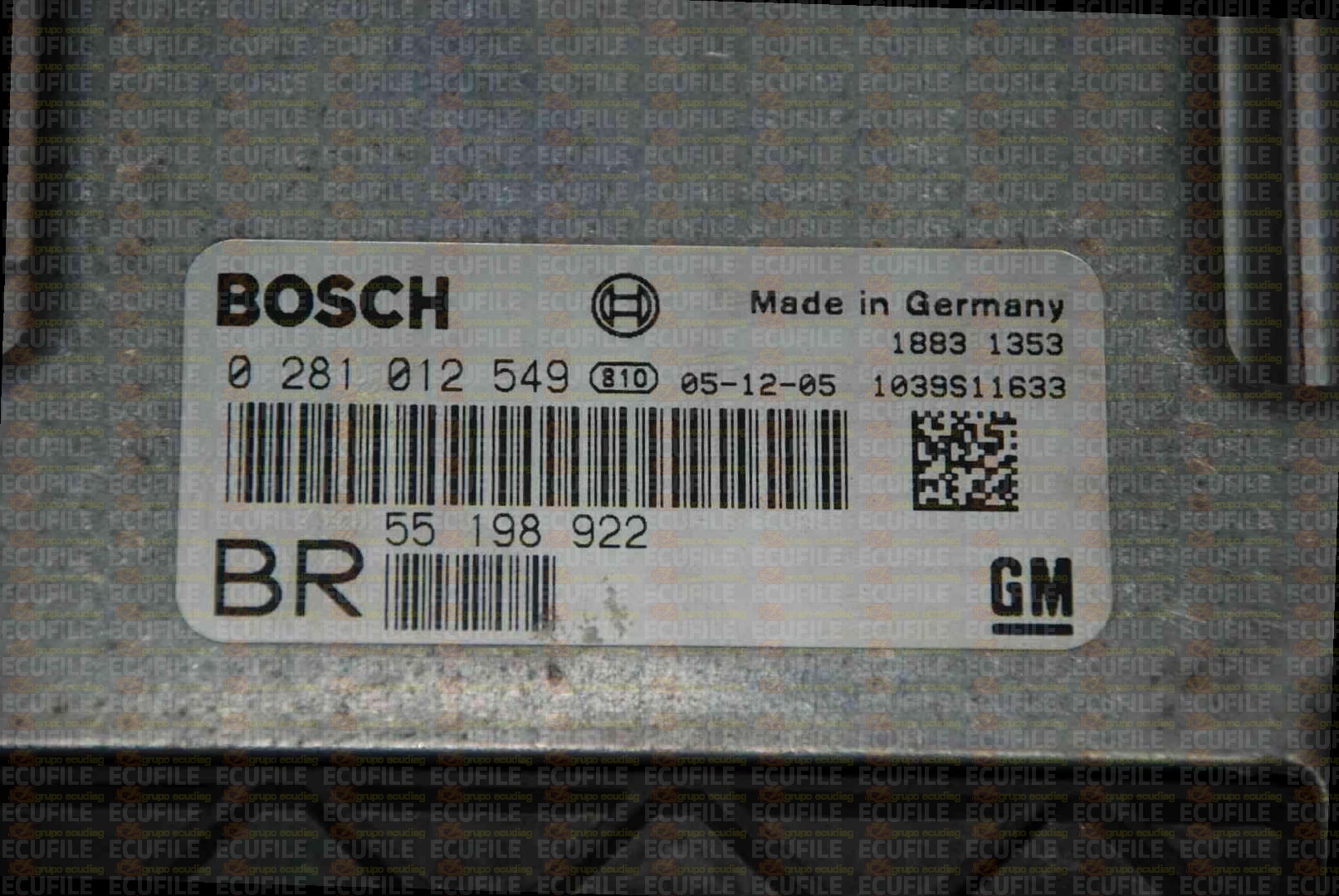 BOSCH EDC16C9-3.12 0281012549 OPEL ZAFIRA II B 1.9 CDTI 100HP 55198922 BR 1037A50292