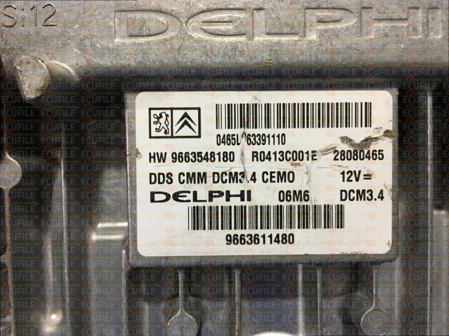 DELPHI DCM3.4 R0413C001E 28080465 CITROEN C5 PEUGEOT 407 2.0 HDI HW 9663548180 SW 9663611480 EEPROM 95320