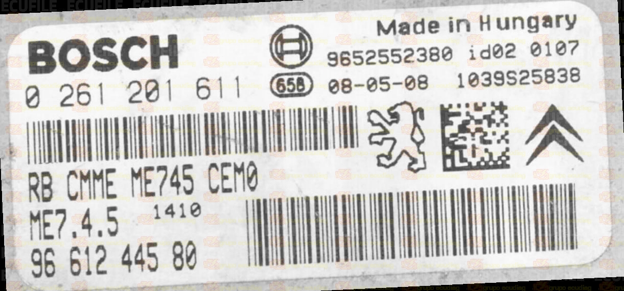 BOSCH ME7.4.5 0261201611 PSA 9661244580 EEPROM 95320