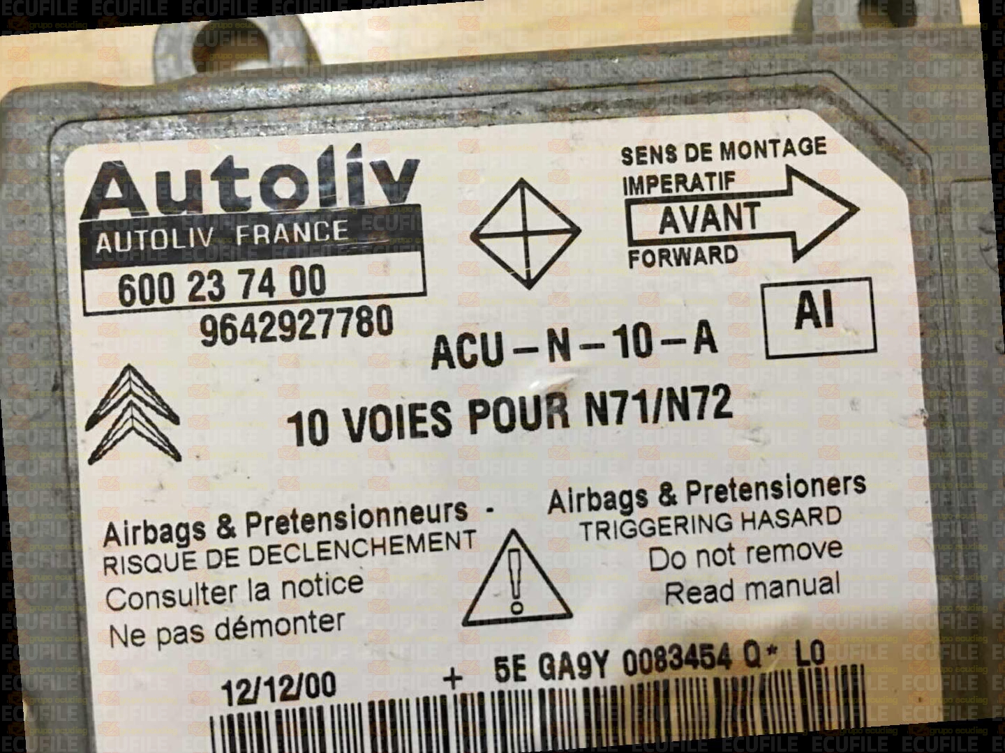 AUTOLIV 602327400 CITROEN XSARA 9642927780 AI