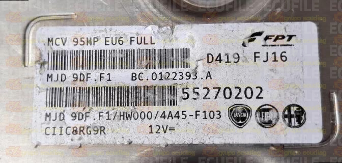 MAGNETI MARELLI MJD 9DF.F1 BC.0122393.A FIAT FIORINO III QUBO CITROEN NEMO I PEUGEOT BIPPER 1.3 JTD HDI 95HP 55270202 HW000 EEPROM 95128