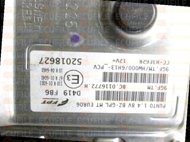 MAGNETI MARELLI 9GF.TM BC.0116772.H FIAT PUNTO 1.4 52018627 HW000 EEPROM 95640