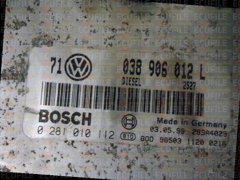 BOSCH EDC15VM+2.V1 0281010112 VOLKSWAGEN GOLF IV BORA 1.9 TDI 110HP 038906012L 2527