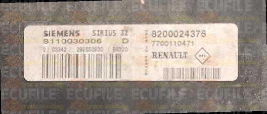 SIEMENS SIRIUS 32 S110030306D RENAULT KANGOO I 1.4i 75HP 7700110471 8200024376 9300