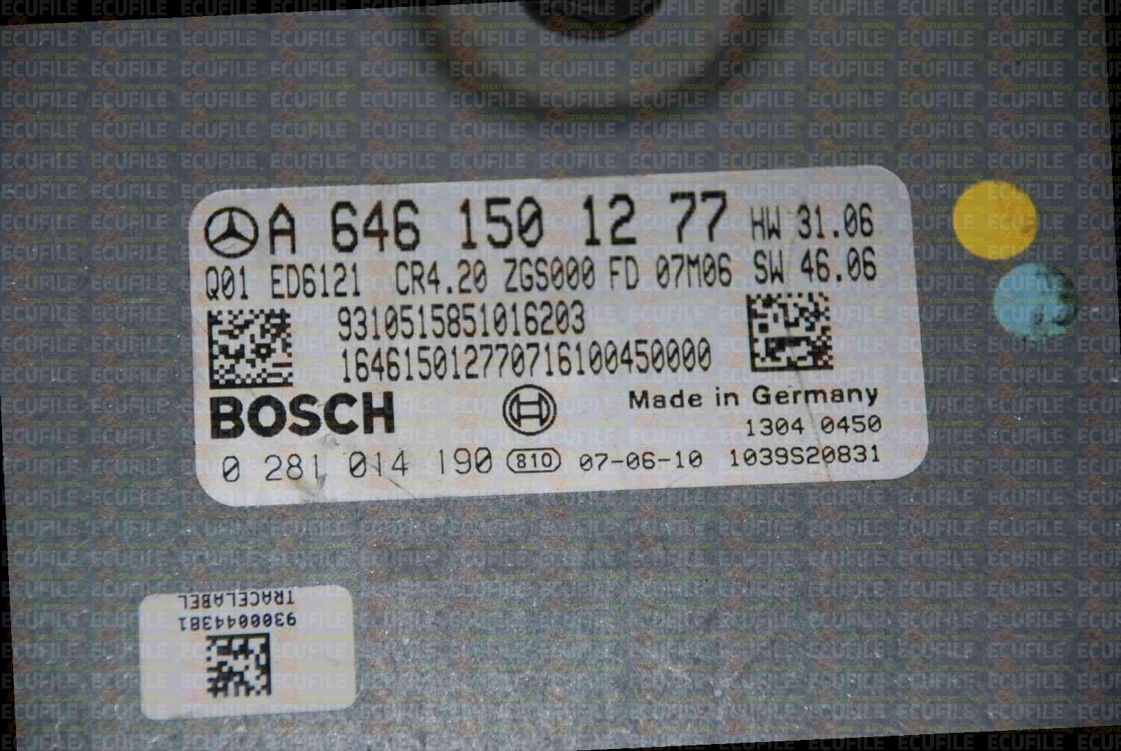 BOSCH EDC16CP31-8.20 0281014190 MERCEDES W639 VITO II VIANO I 115 2.2 CDI 150HP A6461501277 1037386791