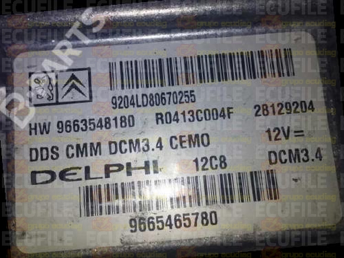 DELPHI DCM3.4 R0413C004F 28129204 PEUGEOT 307 2.0 HDI HW9663548180 SW 9665465780 EEPROM 95320