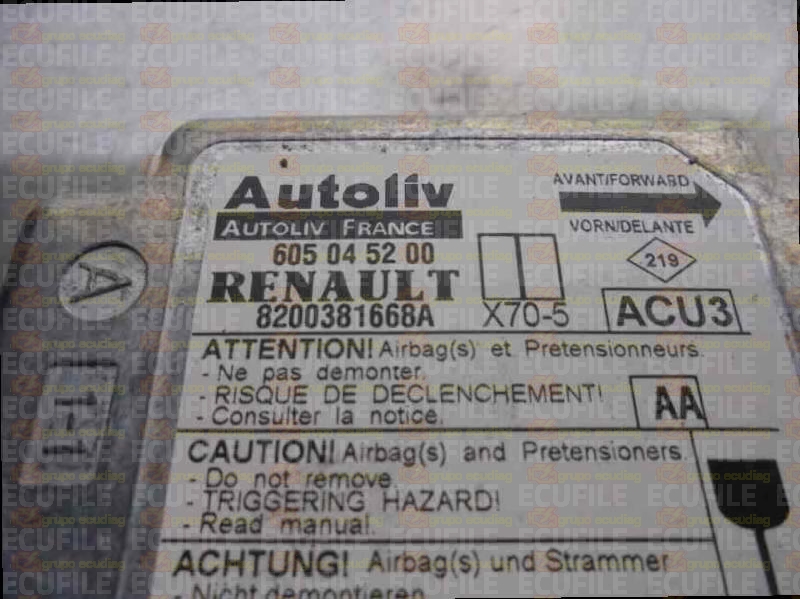 AUTOLIV ACU3 X70-5 605045200 RENAULT MASTER II 8200381668A AC