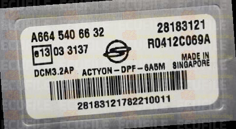 DELPHI DCM3.2AP R0412C069A 28183121 SSANGYONG ACTYON I 2.0 XDI 141HP A6645406632 EEPROM 95320