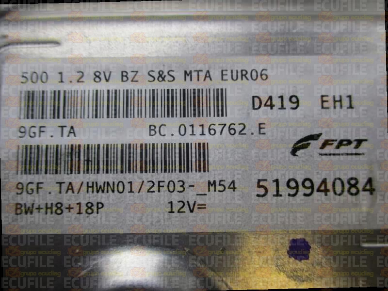 MAGNETI MARELLI 9GF.TA BC.0116762.E FIAT 500 1.2 51994084 HWN01 EEPROM 95640