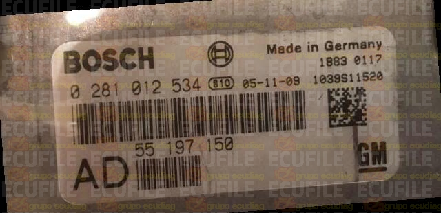 BOSCH EDC16C9-3.11 0281012534 OPEL VECTRA III C 1.9 CDTI 150HP 55197150 AD 1037A50284