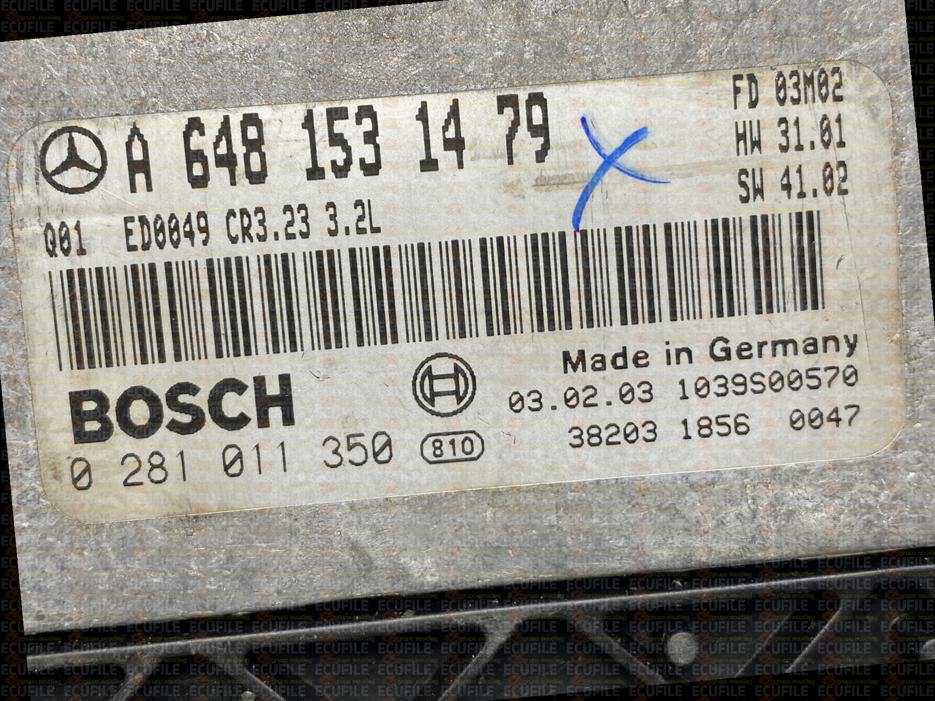 BOSCH EDC16C2-7.23 0281011350 MERCEDES W211 E320 III 3.2 CDI 204HP A6481531479 1037366544