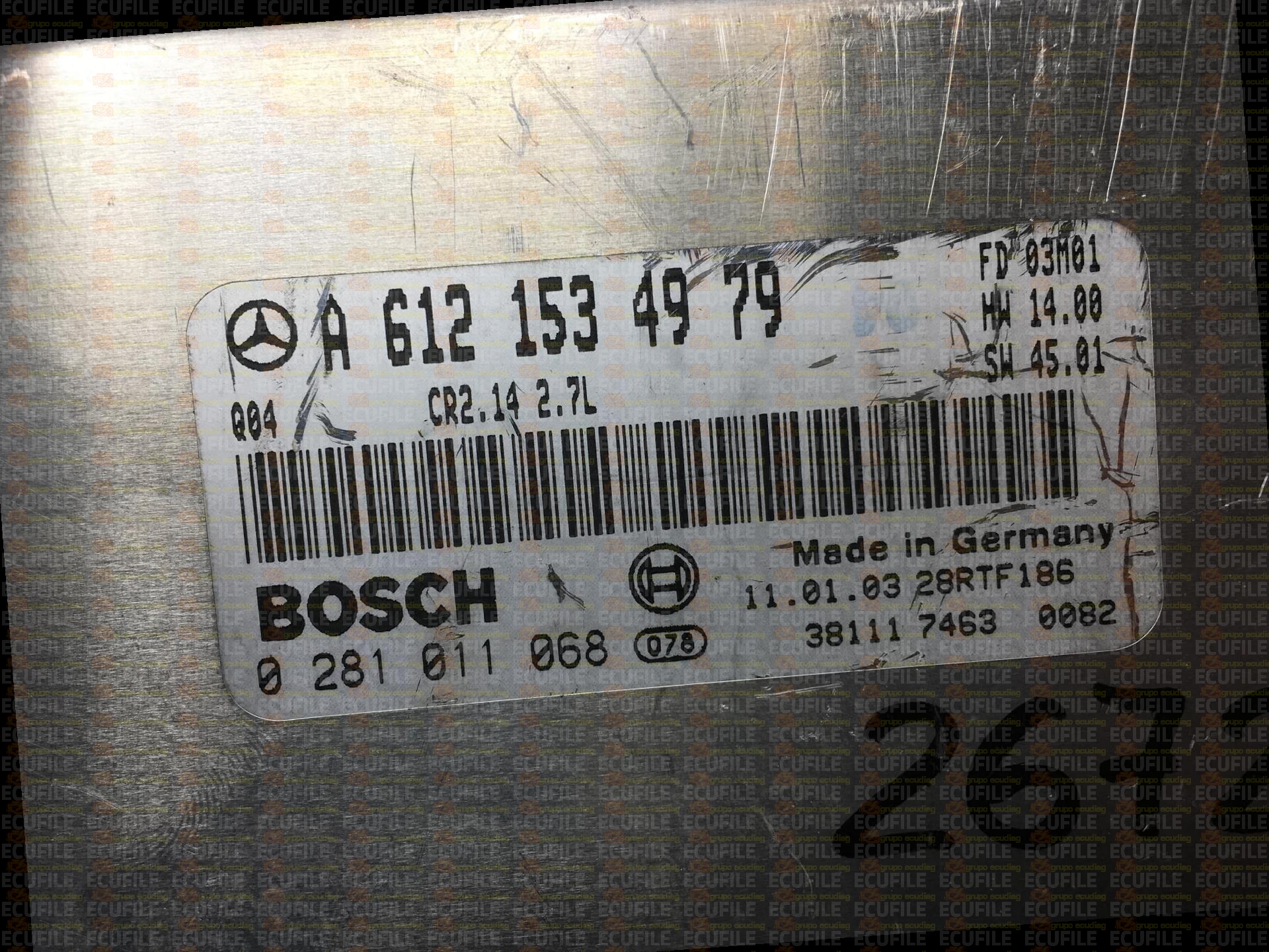 BOSCH EDC15C6-4.14 0281011068 MERCEDES W203 C270 II 2.7 CDI 170HP A6121534979 1037351884