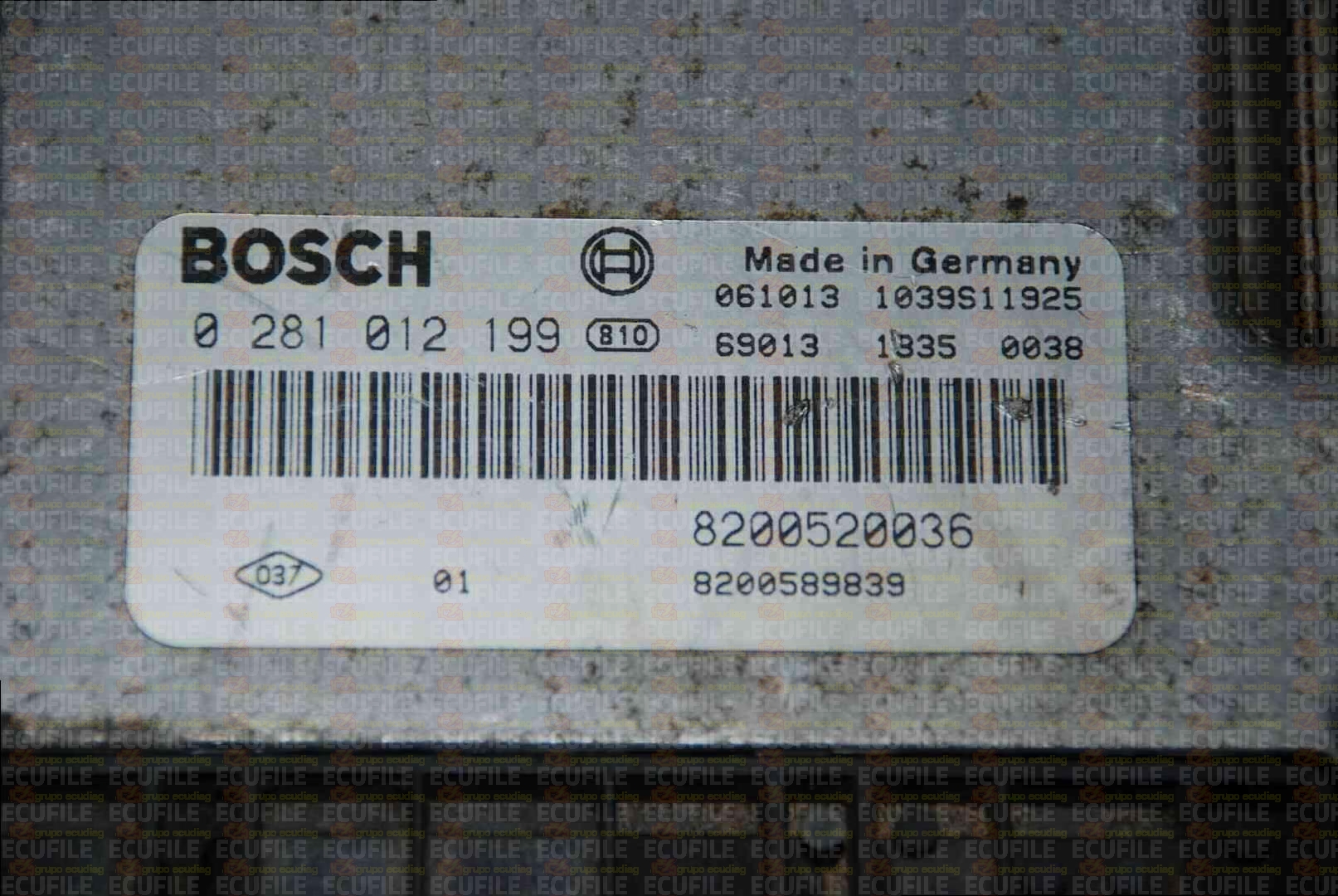 BOSCH EDC16CP33-6.1 0281012199 RENAULT LAGUNA II 2.0 DCI 150HP 8200520036 8200589839 1037377545-8200662100