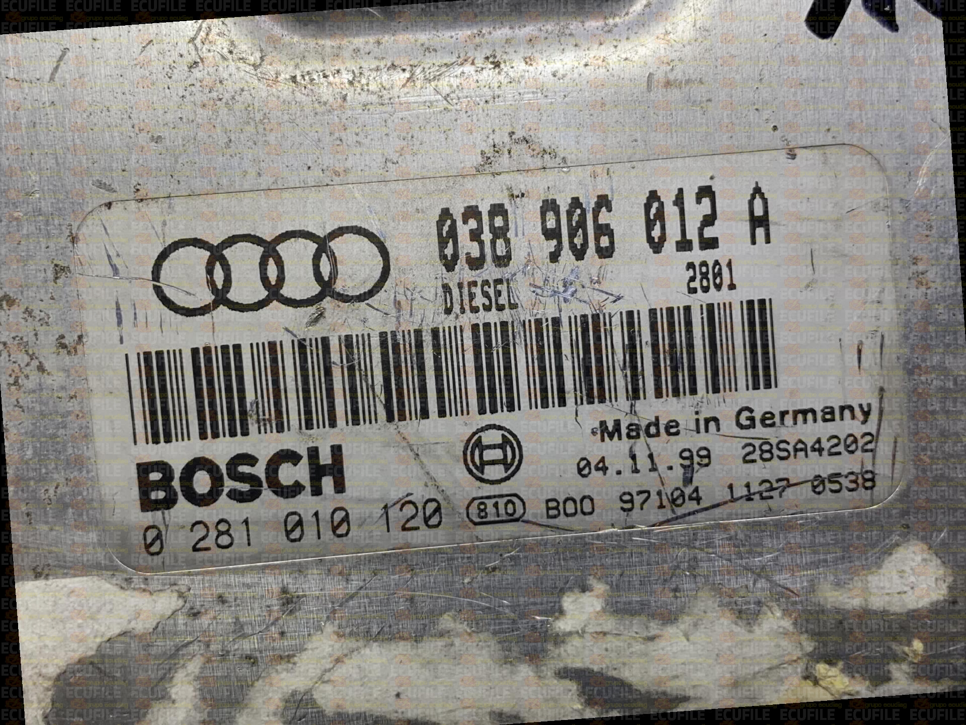 BOSCH EDC15VM+2.V1 0281010120 AUDI A3 I 1.9 TDI 110HP 038906012A 2801 - 1037350848