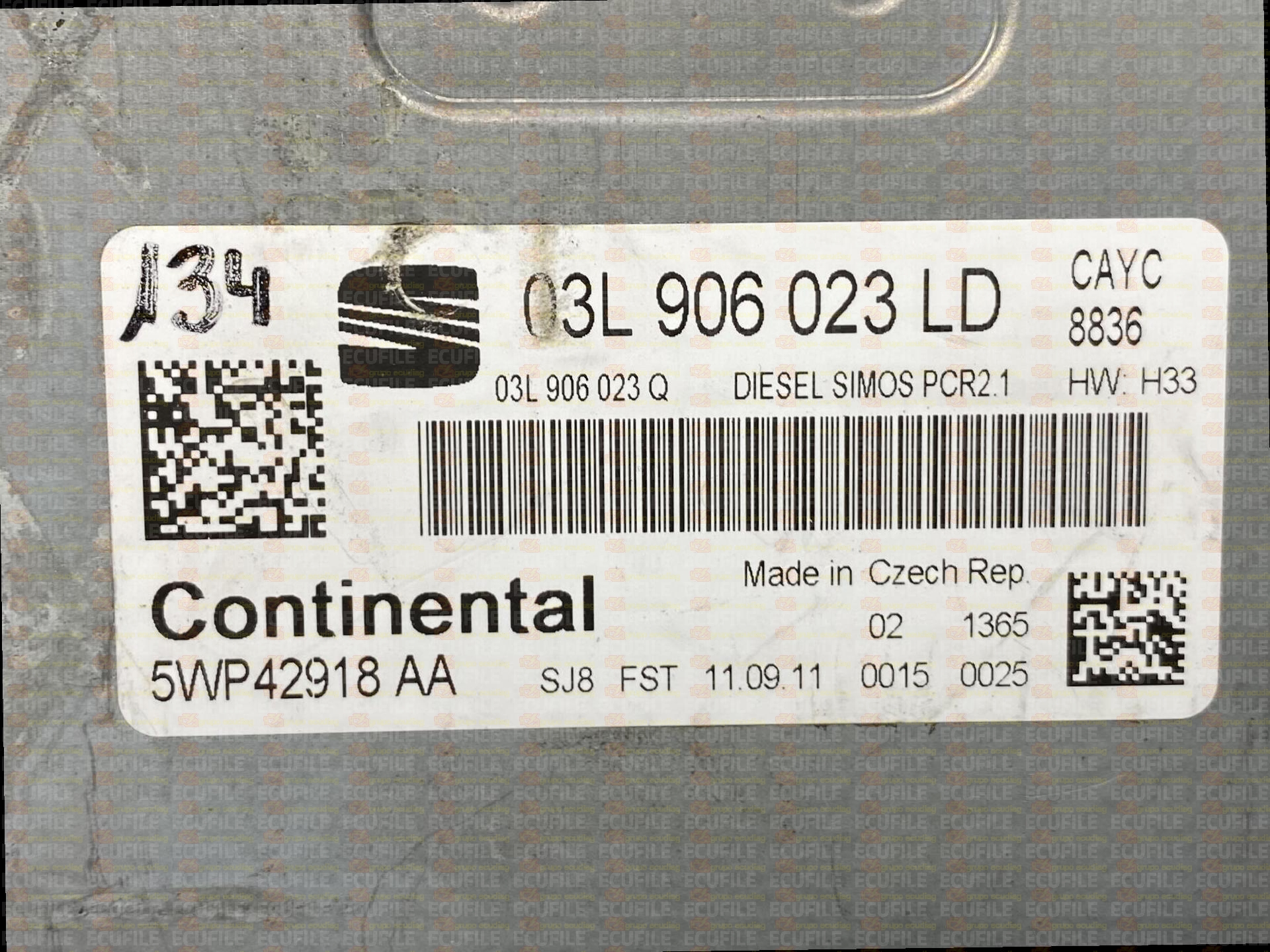 CONTINENTAL SIMOS PCR2.1 5WP42918AA SEAT IBIZA IV 1.6 TDI 105HP 03L906023Q 03L906023LD SM2F0L9500000-8836
