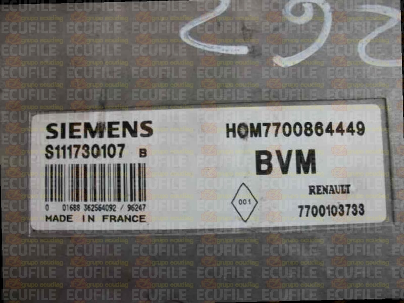 SIEMENS FENIX S111730107B RENAULT 7700103733 HOM7700864449 EEPROM MC68HC11