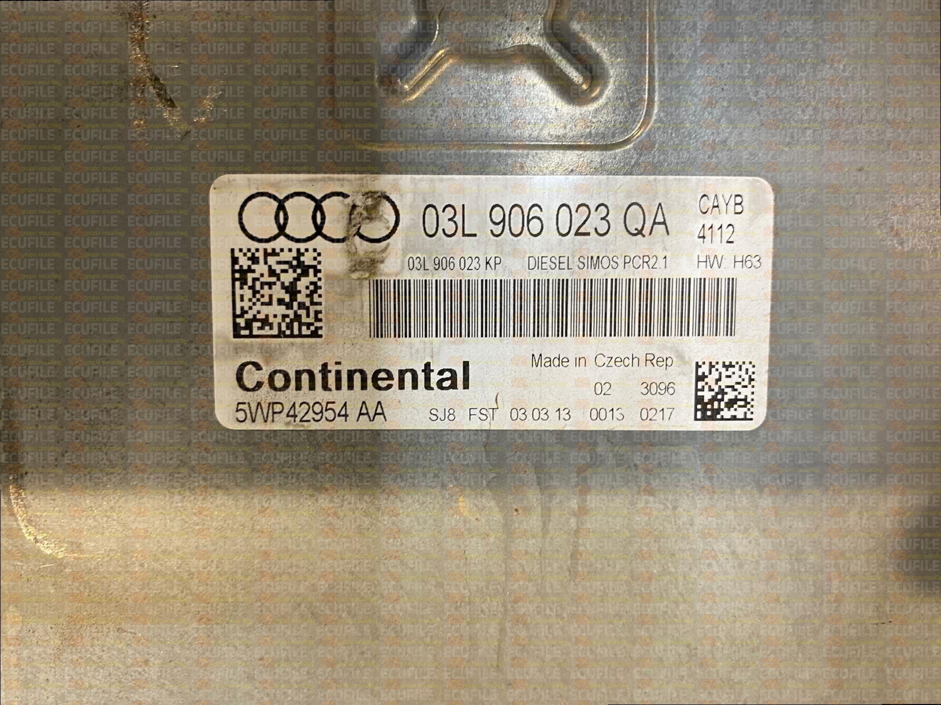 CONTINENTAL SIMOS PCR2.1 5WP42954AA AUDI A1 1.6 TDI 90HP 03L906023QA 03L906023KP SM2G0P2000000 - 9978